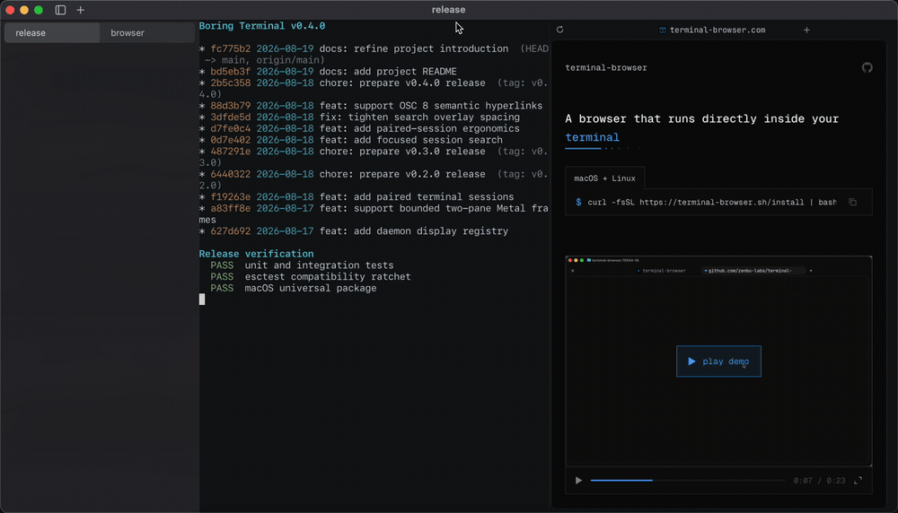 Managing sessions in Boring Terminal